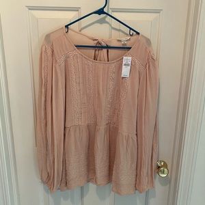American Eagle pink long sleeve blouse